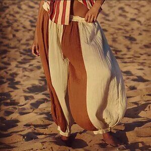 Free People Coconut Pull-on Drawstring Pocket Balloon Fit Pants S US ITEM